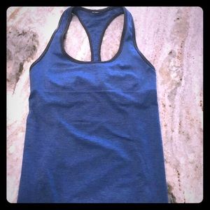 Lululemon 6 Tank Built In Bra  Blue/Gray Racerback